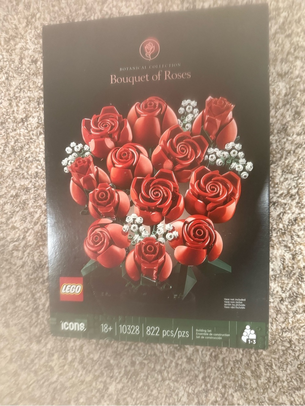 LEGO Red and White Bouquet of Roses Display Set